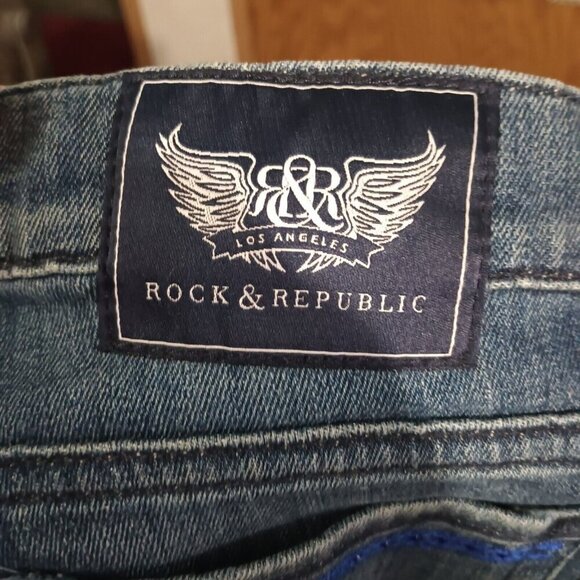 Rock & Republic Jeans Women's 26 Bootcut Kasandra Low Rise Embroidered 30x29.5 - Picture 5 of 8